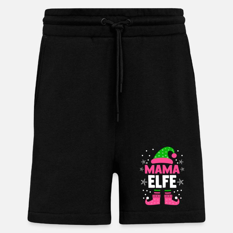 Weihnachten Familie Mutter Mama Elfe - Shorts - made by SPREAD - SOLID BLACK