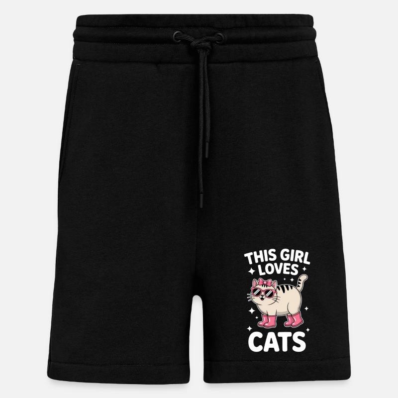 Cats Saying Funny Cat Gift - Shorts - made by SPREAD - SOLID BLACK