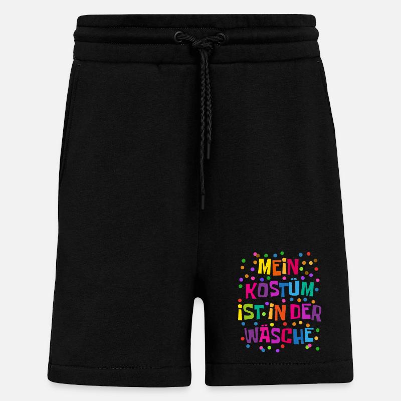 Shrovetide - Carnaval - Remplacement de costume - Expression - Short bio décontracté fabriqué en UE - SOLID BLACK