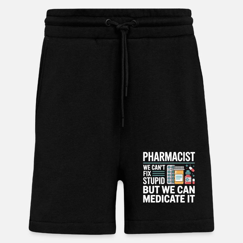 Pharma Humor Medicate It - Shorts - made by SPREAD - SOLID BLACK