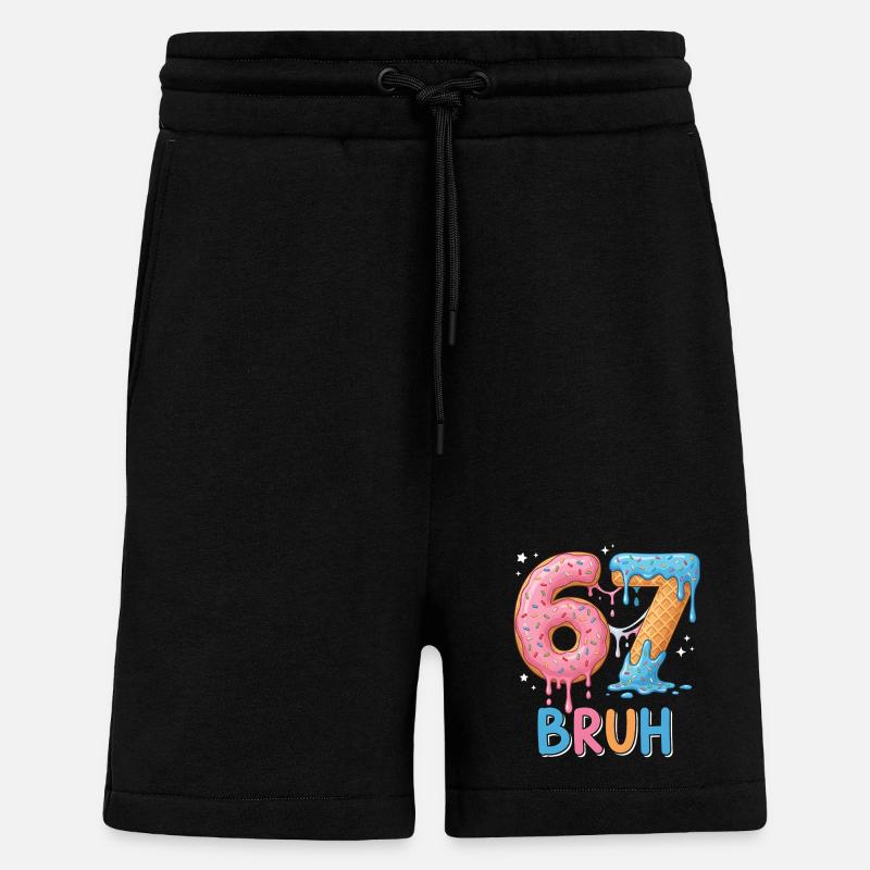 67 Bruh Eis-Donut - Shorts - made by SPREAD - SOLID BLACK