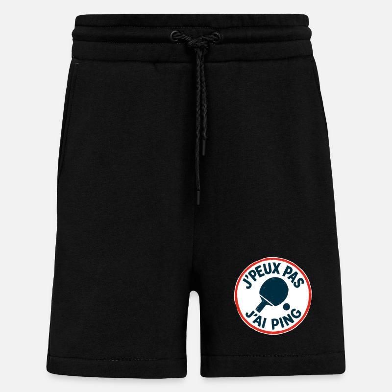 J'peux pas J'ai Ping - Short bio décontracté fabriqué en UE - SOLID BLACK