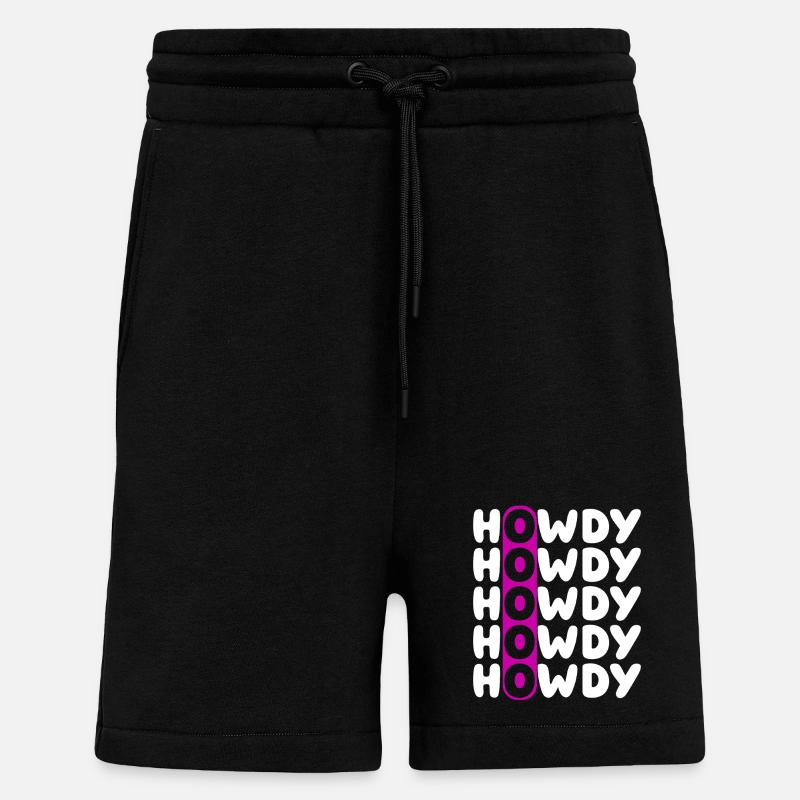 Howdy Repeat O Western Pattern - Shorts - made by SPREAD - SOLID BLACK