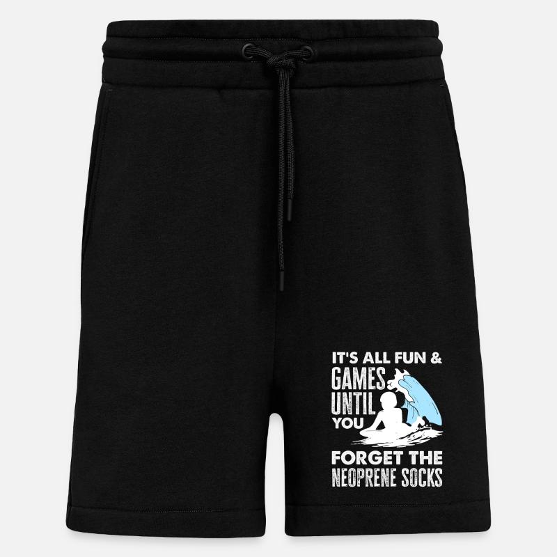 Surfeur Surfeur Bodyboarder - Short bio décontracté fabriqué en UE - SOLID BLACK