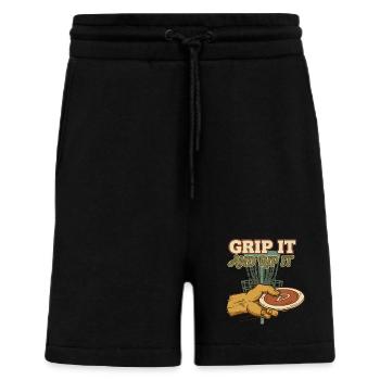 Pack es und reiß es Disc Golf Disc Golfer fliegt - Shorts - made by SPREAD - SOLID BLACK - Vorne