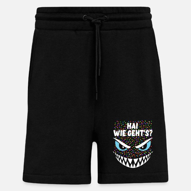 Requin, comment vas-tu ? | Costume, Carnaval, Déguisement - Short bio décontracté fabriqué en UE - SOLID BLACK