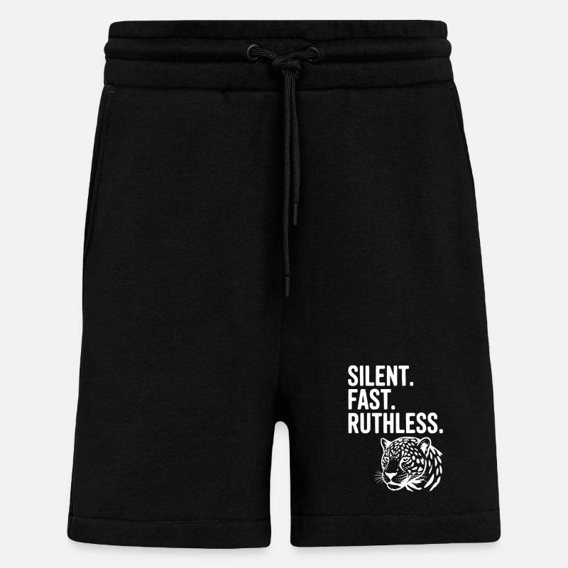 Silent. Fast. Ruthless. - Shorts - made by SPREAD - SOLID BLACK