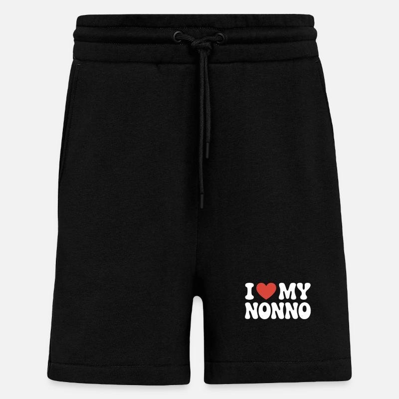 J’aime mon nonno - Short bio décontracté fabriqué en UE - SOLID BLACK