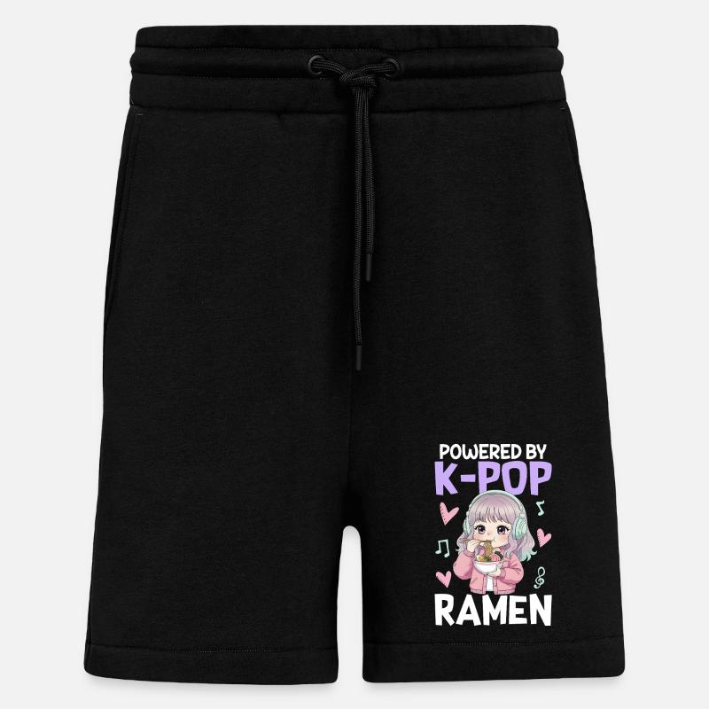 Propulsé par des ramen K-Pop - Short bio décontracté fabriqué en UE - SOLID BLACK