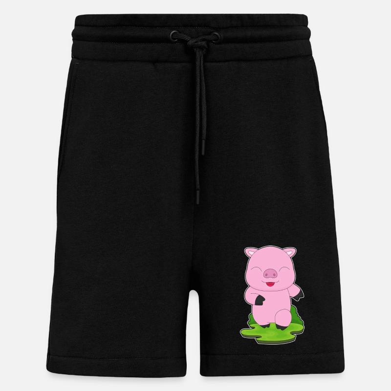 Cochon Jogger Jogging Sport - Short bio décontracté fabriqué en UE - SOLID BLACK
