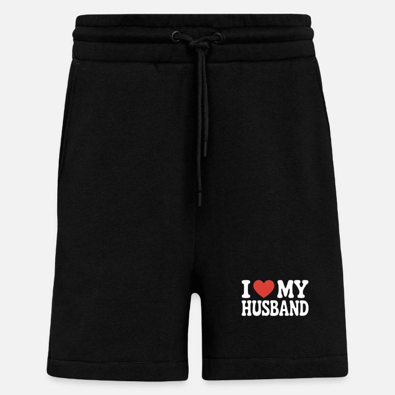 J’aime mon mari - Short bio décontracté fabriqué en UE - SOLID BLACK