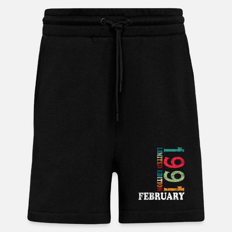 35e anniversaire février 1991 Millésime - Short bio décontracté fabriqué en UE - SOLID BLACK