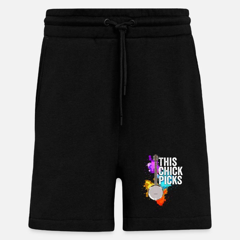 Banjo This Chick Picks - Shorts - made by SPREAD - SOLID BLACK
