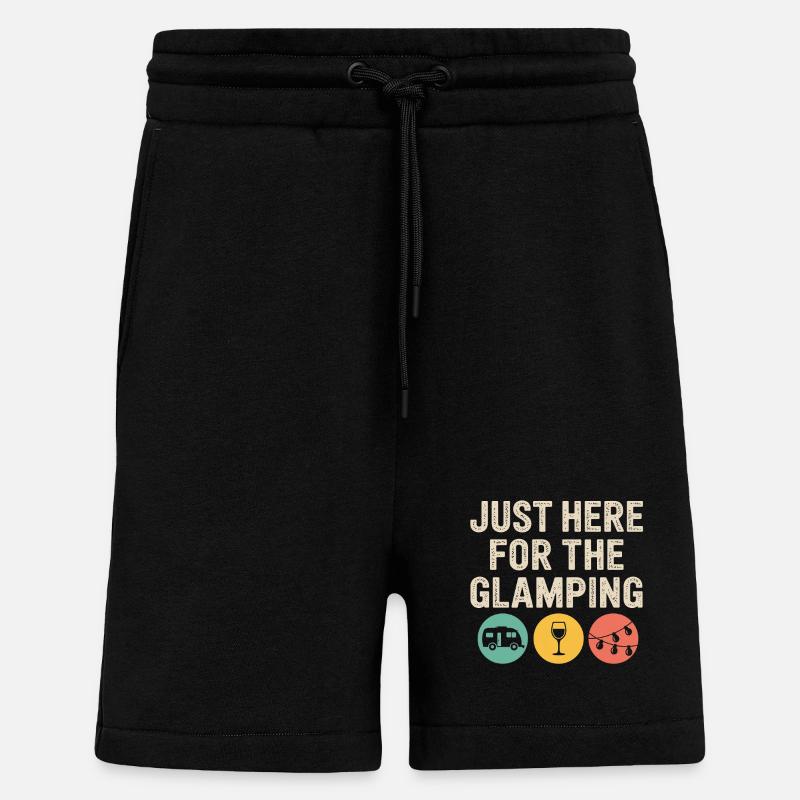 Just Here for the Glamping - Shorts - made by SPREAD - SOLID BLACK
