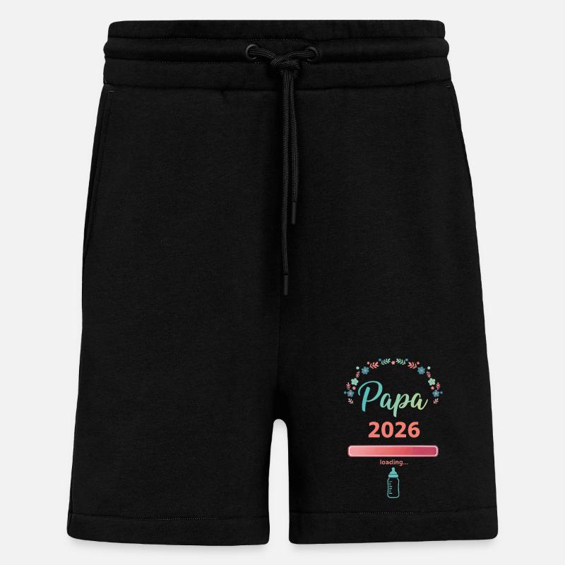 Papa 2026 Loading – Werdender Vater - Shorts - made by SPREAD - SOLID BLACK