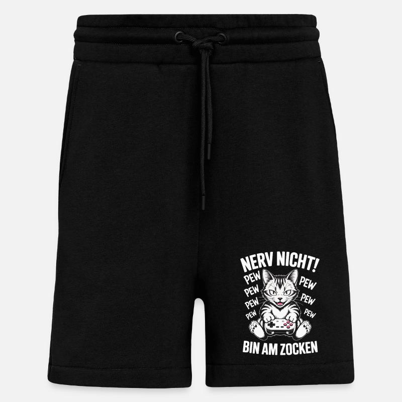 Courage Not I Gaming Cat Design - Short bio décontracté fabriqué en UE - SOLID BLACK