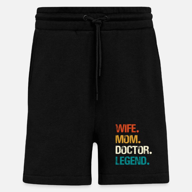 Épouse Maman Médecin Légende - Short bio décontracté fabriqué en UE - SOLID BLACK