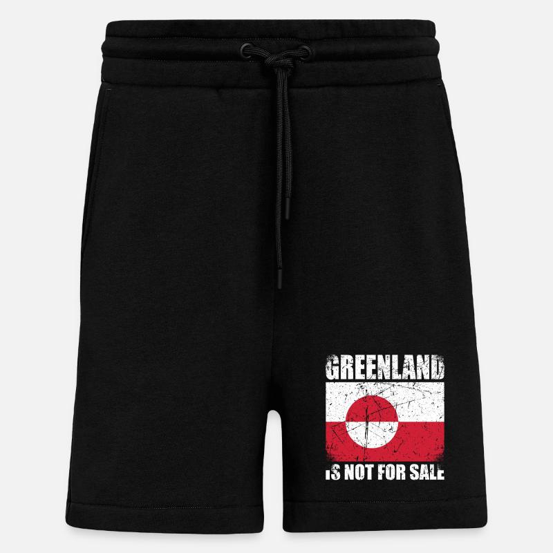 Le Groenland n’est pas à vendre - Short bio décontracté fabriqué en UE - SOLID BLACK