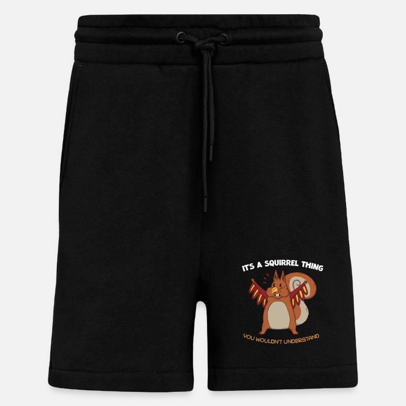 Winged Squirrel Saying - Shorts - made by SPREAD - SOLID BLACK