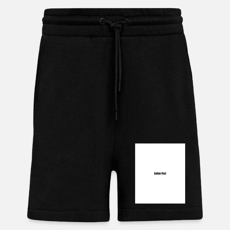 Le café d’abord - Short bio décontracté fabriqué en UE - SOLID BLACK