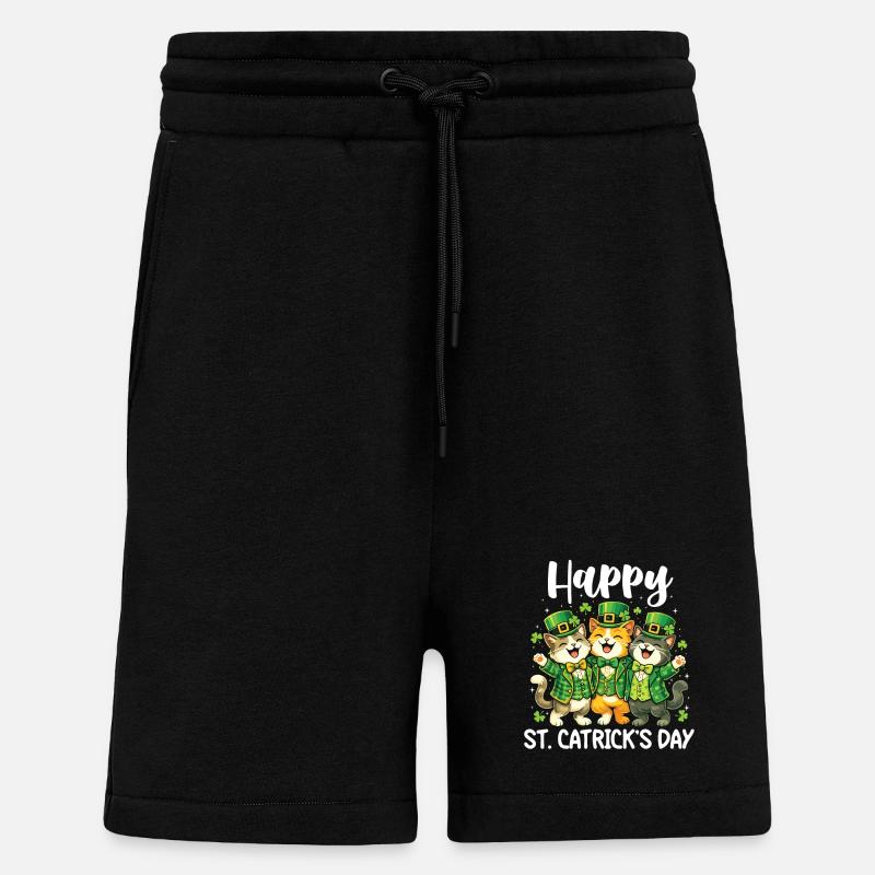 Joyeuse Saint-Patrick Irlandais - Saint-Patrick - Short bio décontracté fabriqué en UE - SOLID BLACK