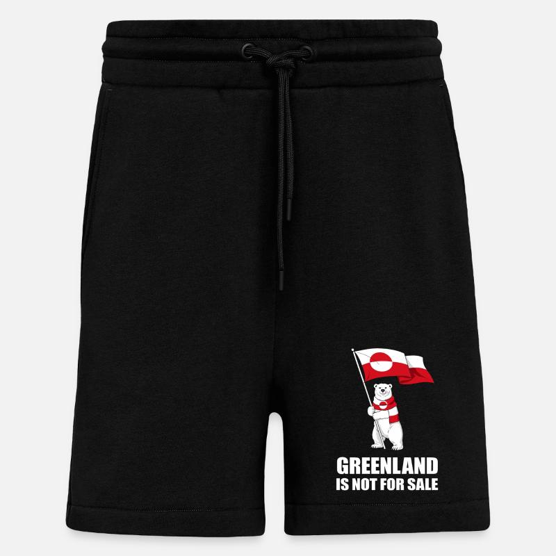 Greenland Non à la Vente Ours - Short bio décontracté fabriqué en UE - SOLID BLACK