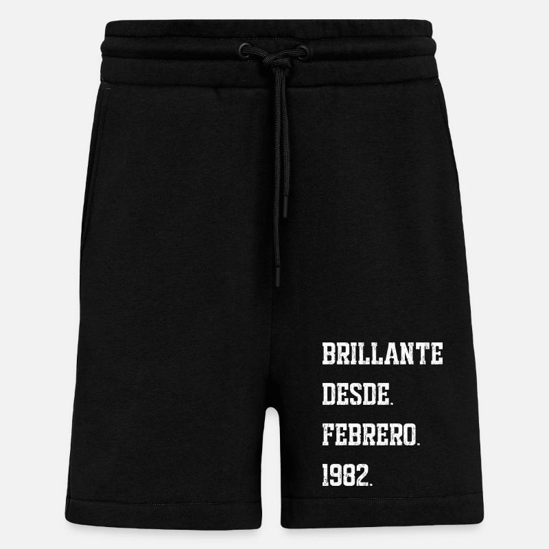 Date de naissance : février 1982 - Short bio décontracté fabriqué en UE - SOLID BLACK