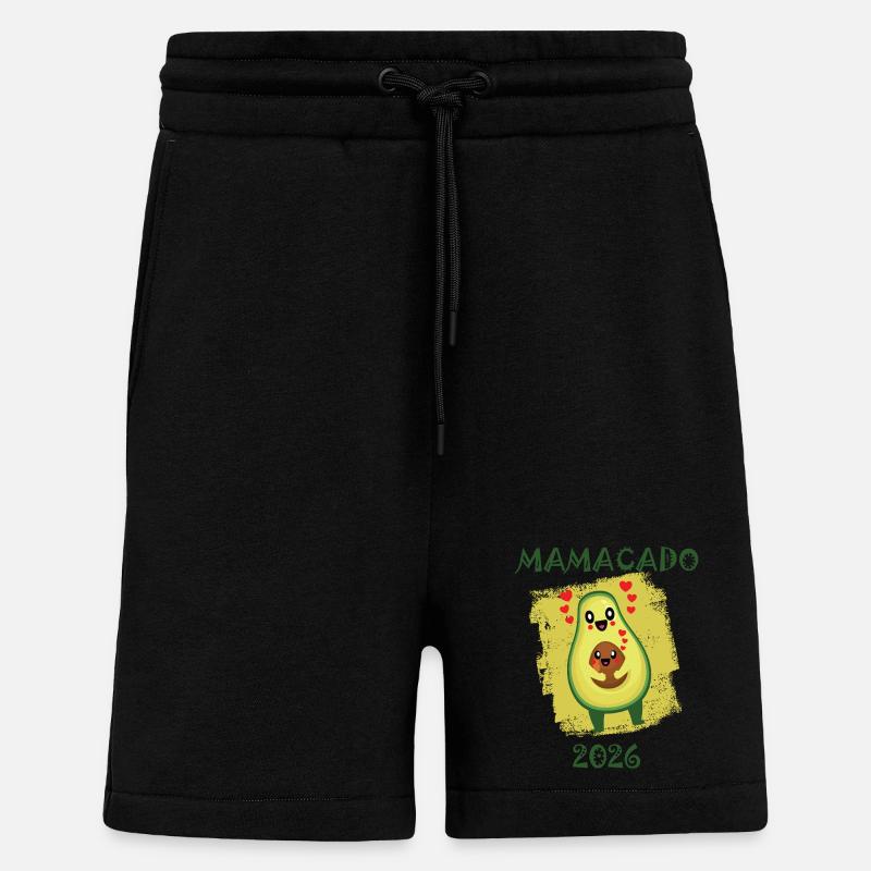 Avocat 2026 Mamacado Drôle de Dicton - Short bio décontracté fabriqué en UE - SOLID BLACK