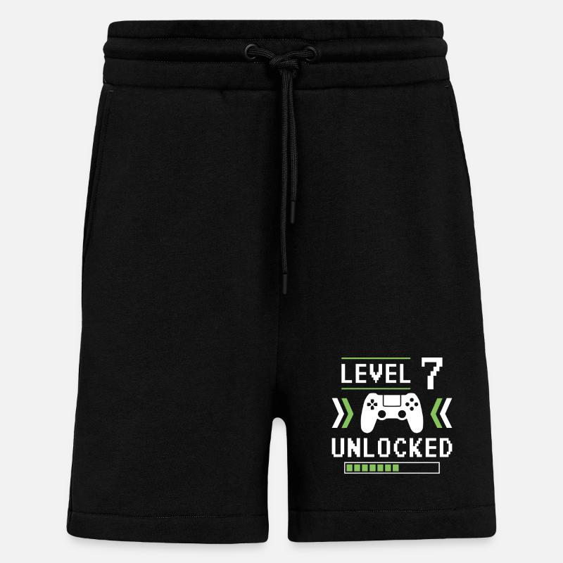 Niveau 7 débloqué - Short bio décontracté fabriqué en UE - SOLID BLACK