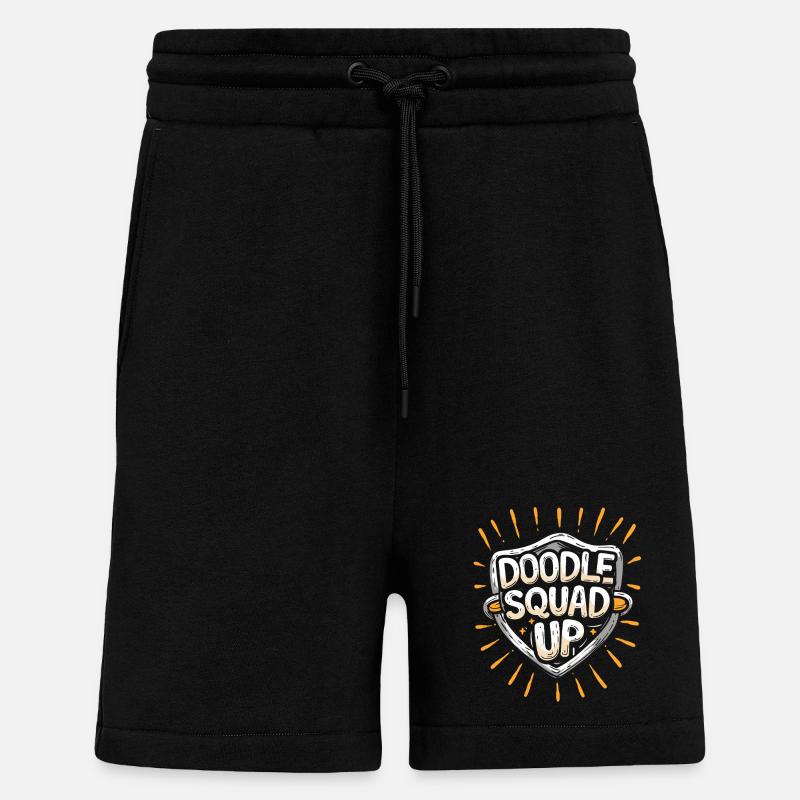 Doodle Squad Up Doodle Drawing - Shorts - made by SPREAD - SOLID BLACK