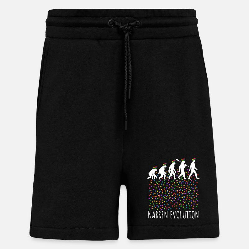 Narren Evolution | Homo Karnevalis | Fastnacht - Shorts - made by SPREAD - SOLID BLACK