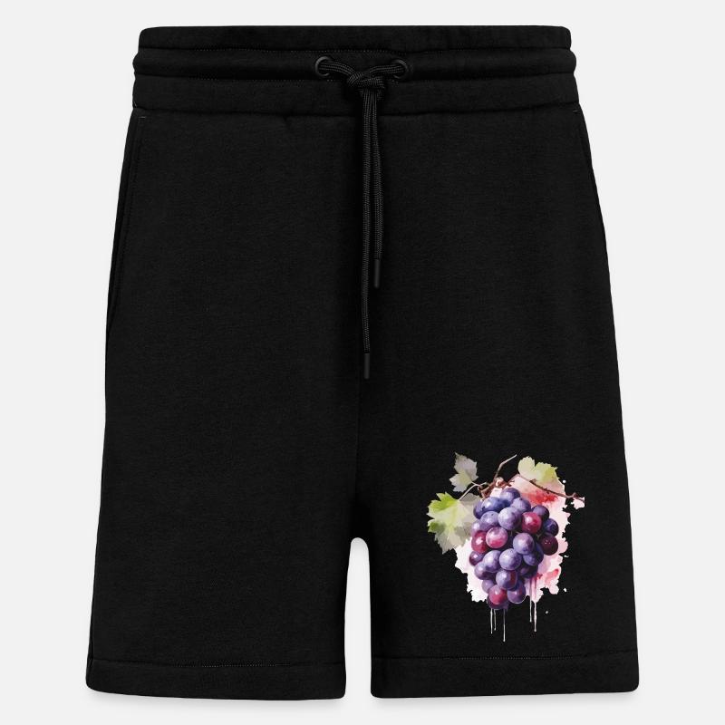 Weintrauben Aquarell  - Shorts - made by SPREAD - SOLID BLACK