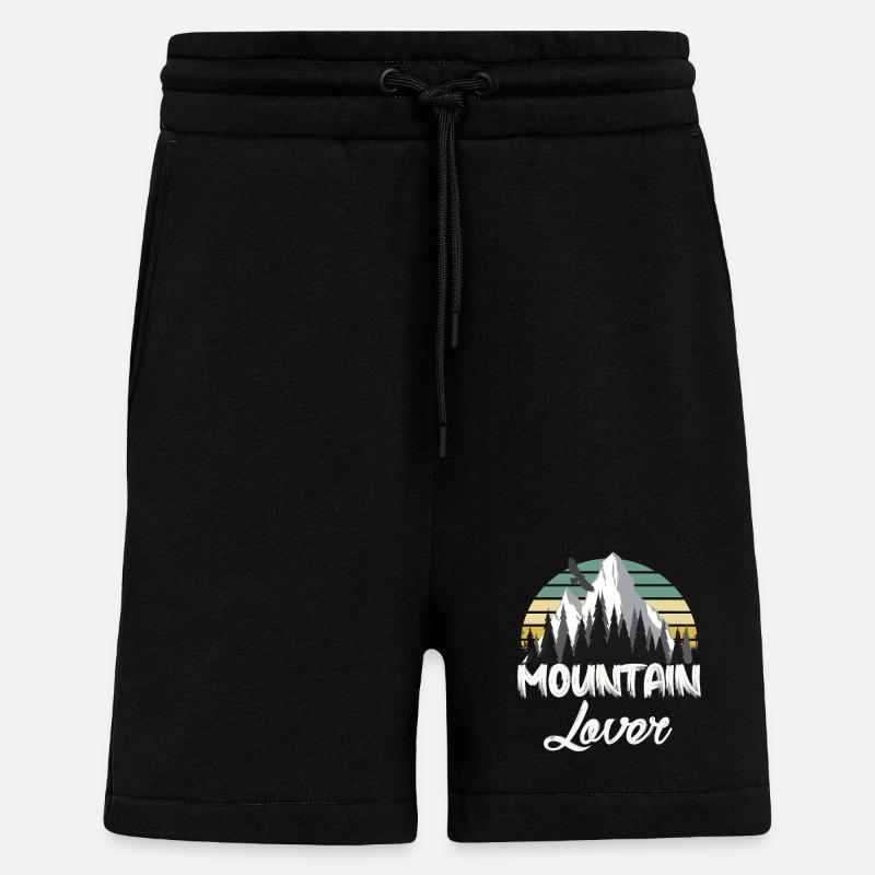Mountain Retro Berglandschaft - Shorts - made by SPREAD - SOLID BLACK