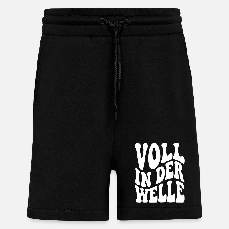 Plein dans la vague - Short bio décontracté fabriqué en UE - SOLID BLACK