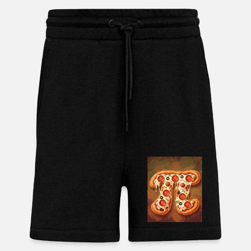 Pizza forme de pi - Short bio décontracté fabriqué en UE - SOLID BLACK