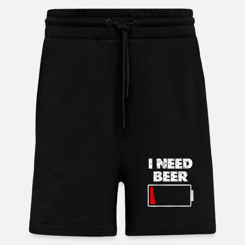 I Need Beer – Akku leer - Shorts - made by SPREAD - SOLID BLACK