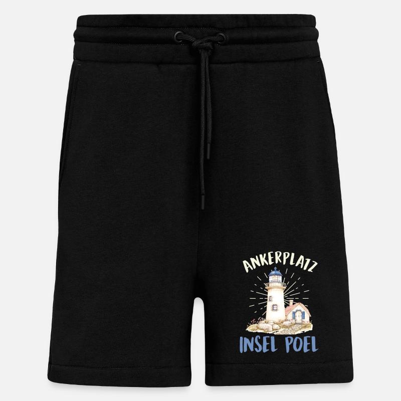 Marins ANCHORAGE ISLAND POEL Fun - Short bio décontracté fabriqué en UE - SOLID BLACK