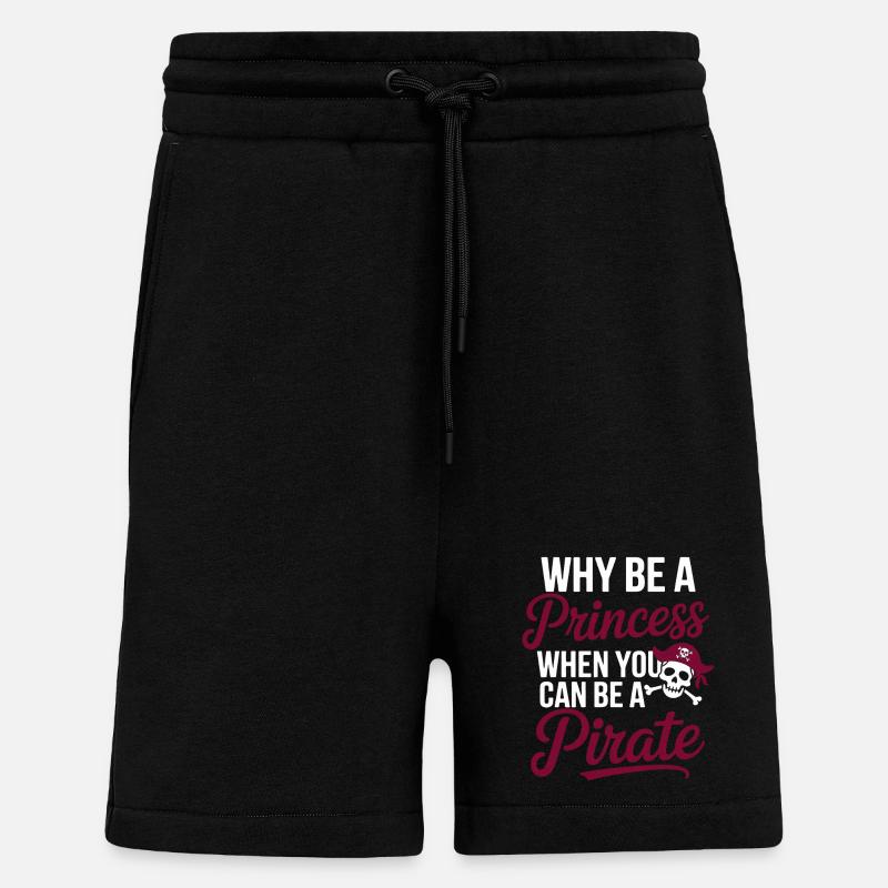 Attitude de pirate : Princesse non incluse - Short bio décontracté fabriqué en UE - SOLID BLACK