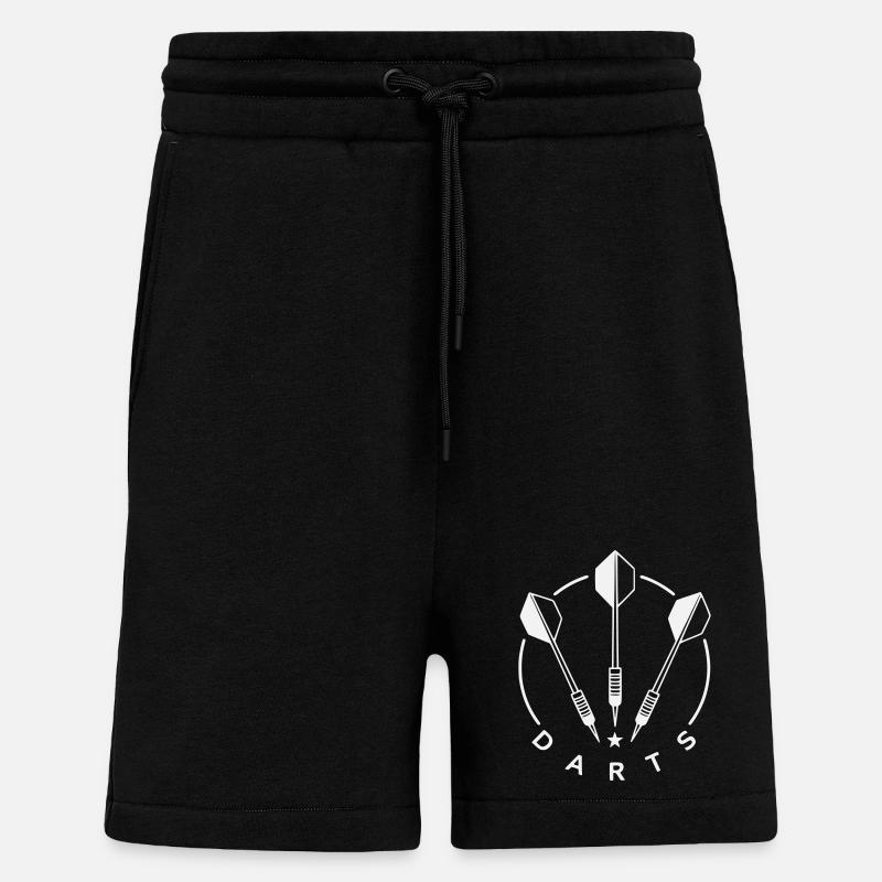Darts logo and darts - Shorts - made by SPREAD - SOLID BLACK