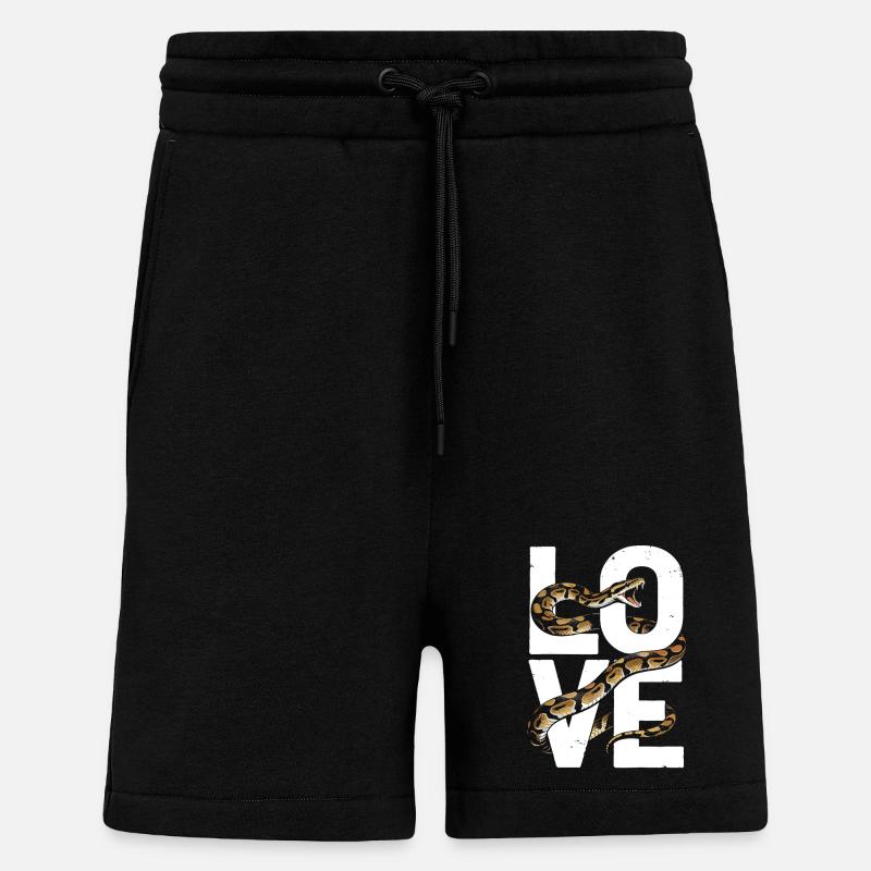 Königspython Schlangen LOVE Terrarium Python - Shorts - made by SPREAD - SOLID BLACK