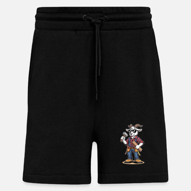 Cool Carpenter Goat Craftsman Carpenter - Shorts - made by SPREAD - SOLID BLACK