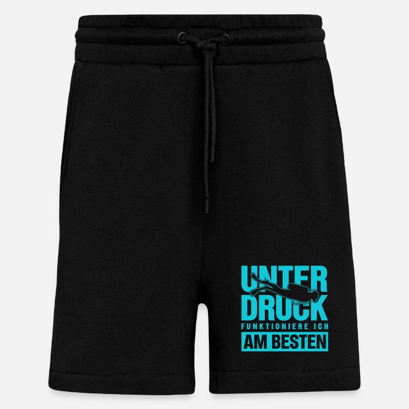 I function best under pressure divers - Shorts - made by SPREAD - SOLID BLACK
