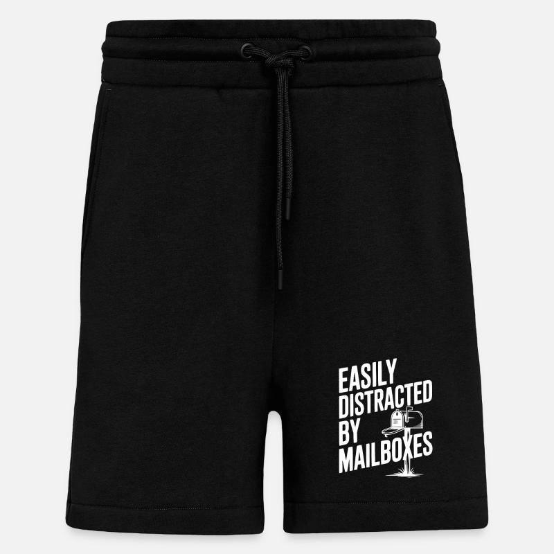 Easily Distracted by Mailboxes - Shorts - made by SPREAD - SOLID BLACK