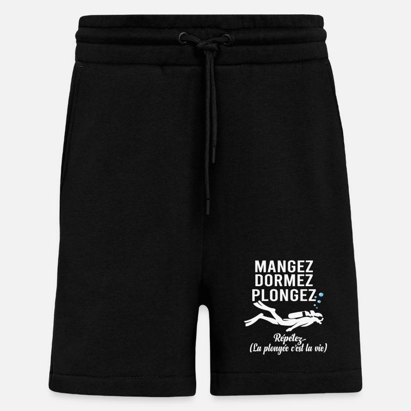 Plongée Sous-Marine Mangez Dormez Plongez - Short bio décontracté fabriqué en UE - SOLID BLACK