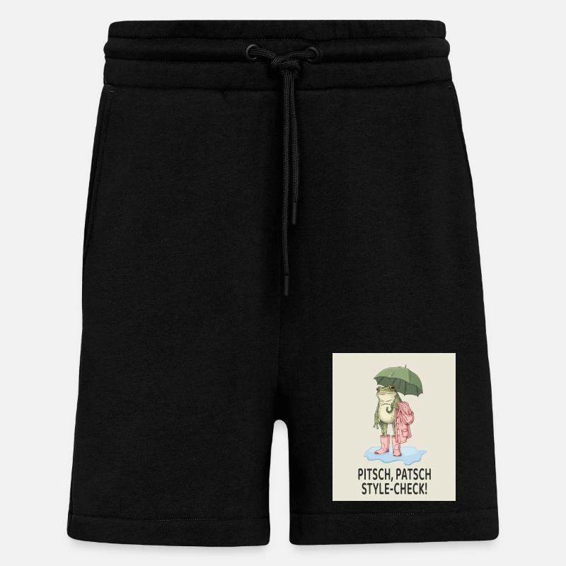 Cool frog in style check - Shorts - made by SPREAD - SOLID BLACK