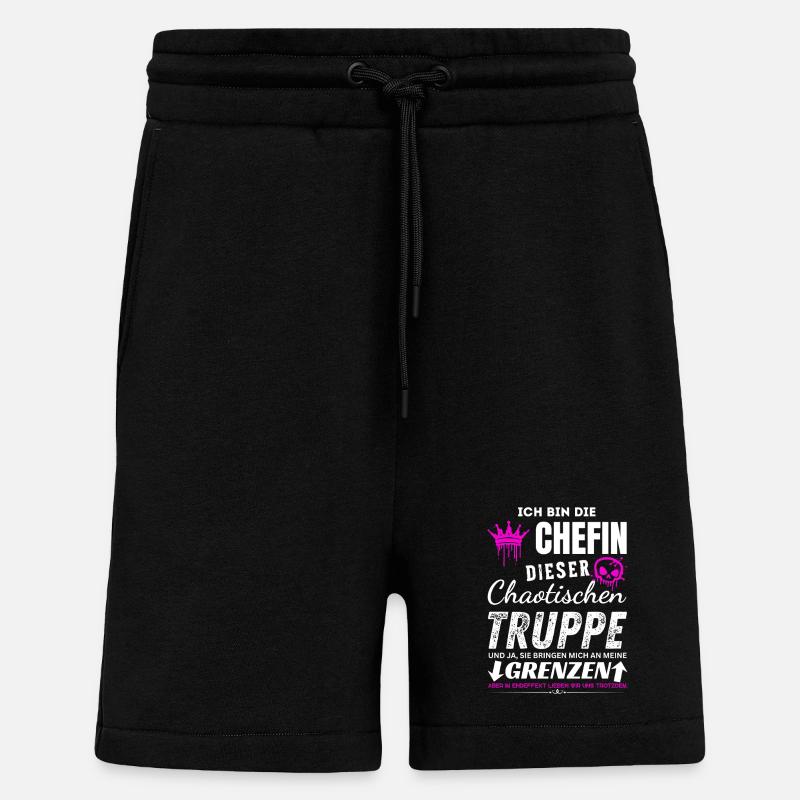 Chefin dieser Chaotischen Truppe Chefin Geschenke - Short bio décontracté fabriqué en UE - SOLID BLACK