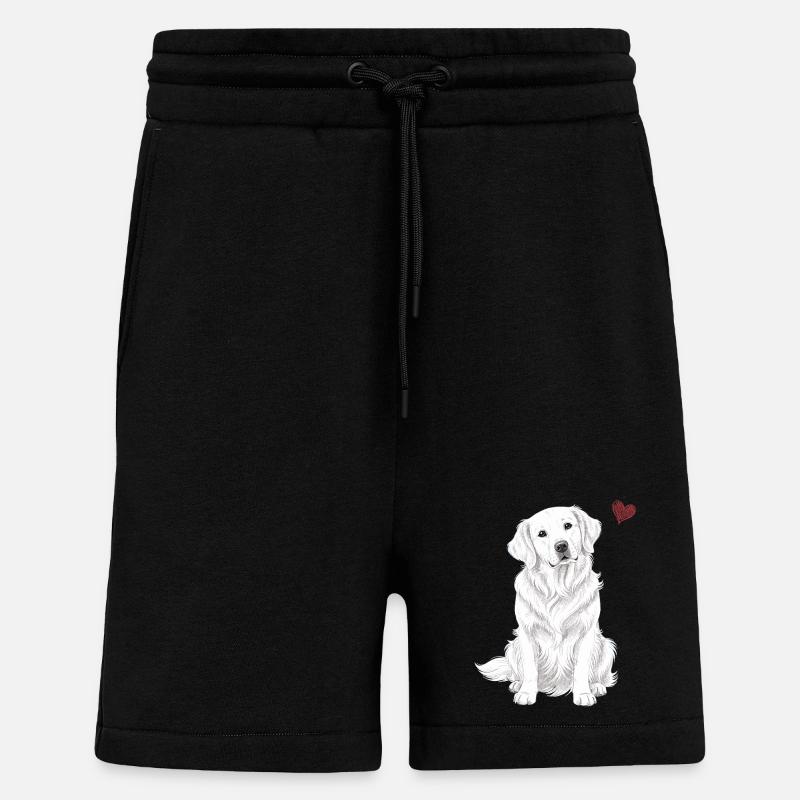 Golden Retriever anglais blanc crème - Short bio décontracté fabriqué en UE - SOLID BLACK
