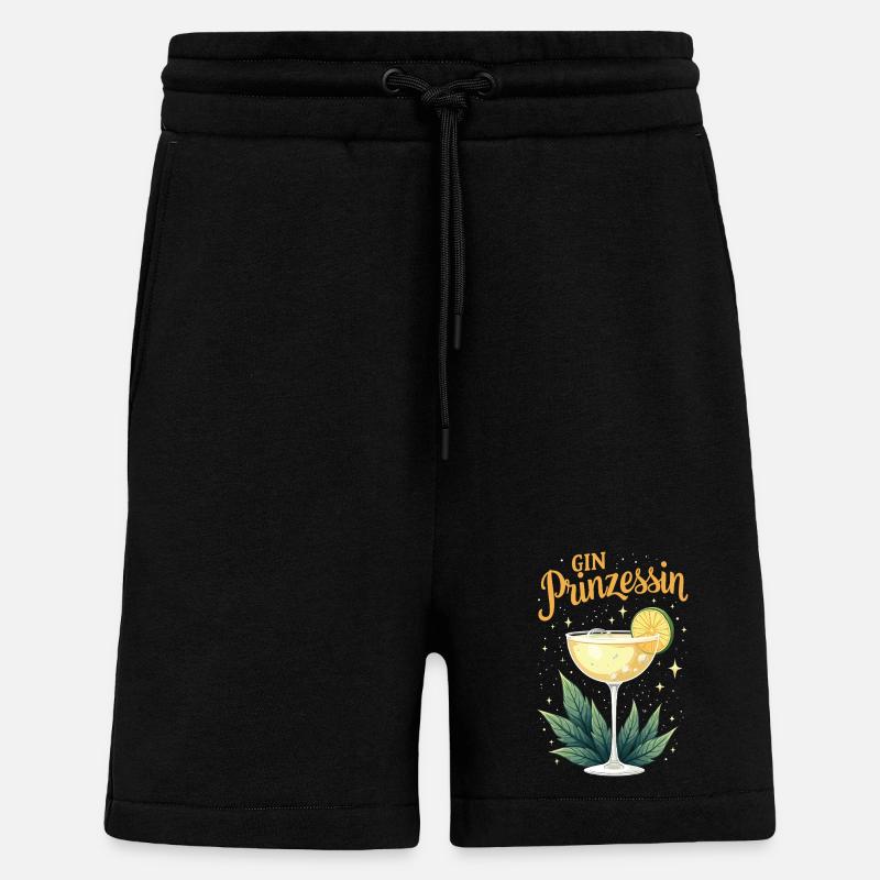 Gin Princess – Reine du Gin & Tonic - Short bio décontracté fabriqué en UE - SOLID BLACK