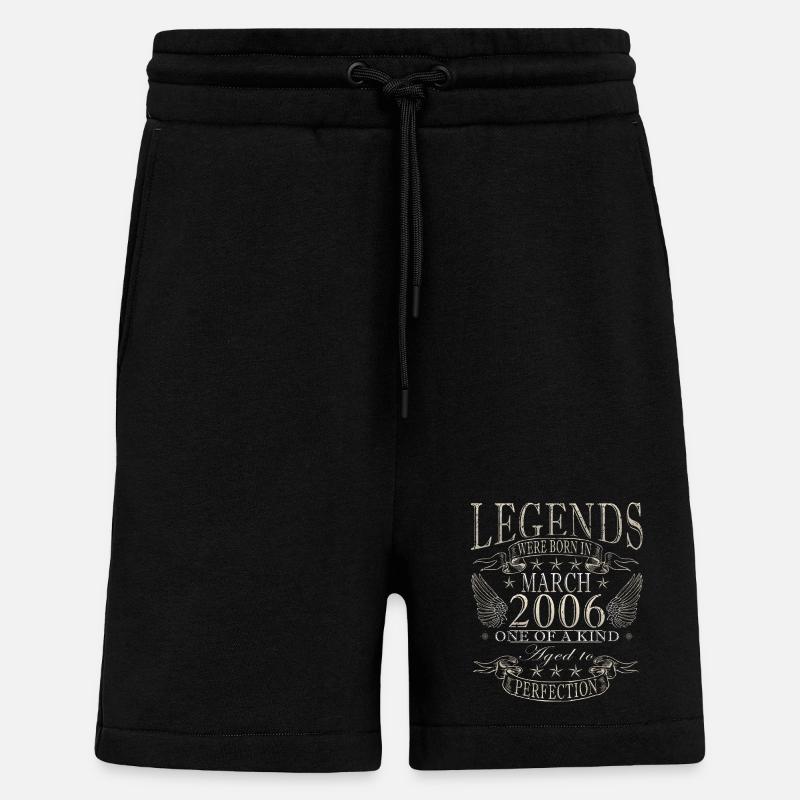 20e anniversaire mars 2006 - Short bio décontracté fabriqué en UE - SOLID BLACK