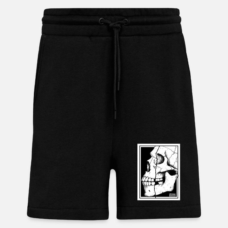 Broken Skull Portrait - Shorts - made by SPREAD - SOLID BLACK